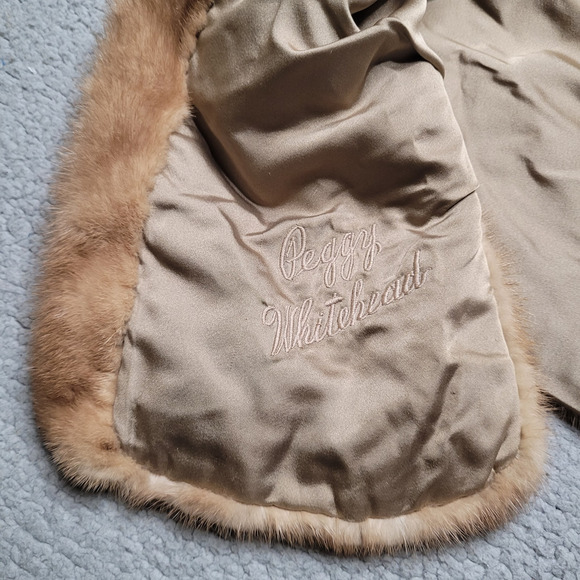 Vintage EMBA Royal Quality Pastel Natural Brown Mink Shawl Stole Wrap Cape Fur - Picture 9 of 10